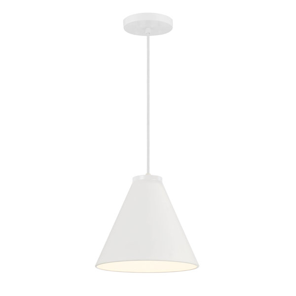 Ebern Designs 1 - Light White Cone Pendant | Wayfair